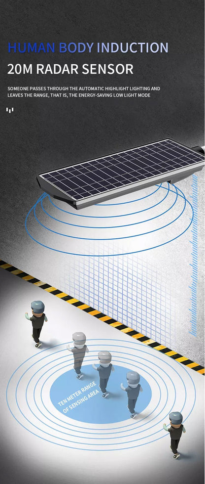 CRONY CL-728 Solar induction street lamp 108 COB Waterproof LED Solar Street Light Outdoor Lamp High Lumen Smart Motion Sensor - Edragonmall.com