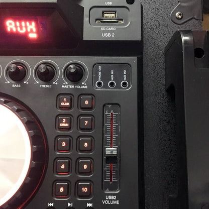 CRONY CN-111DJ Speaker Rechargeable speaker with DJ Mixer DJ-1036 + 2 radio microphones - Edragonmall.com