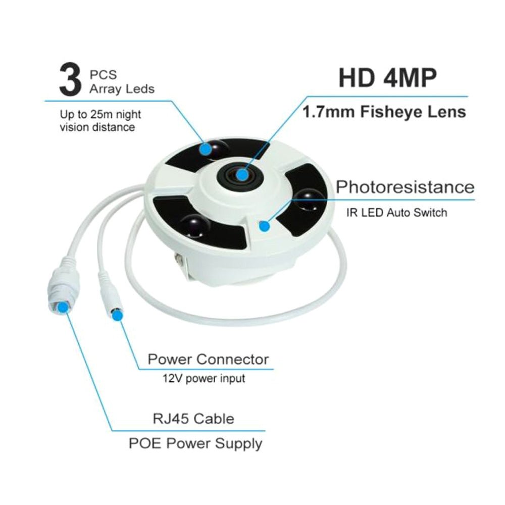 CRONY CN-6002 2MP Panoramic Camera 180 Wide Angle 1080P Fisheye AHD Security CCTV Camera - Edragonmall.com