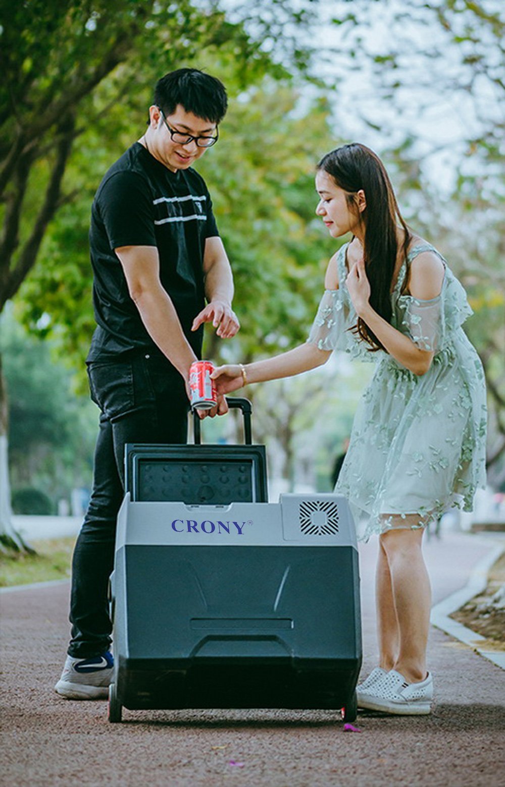 CRONY CX50/DC/AC Car Refrigerator With Drawbar 50L Truck Portable Freezer Cooler no battery - Edragonmall.com