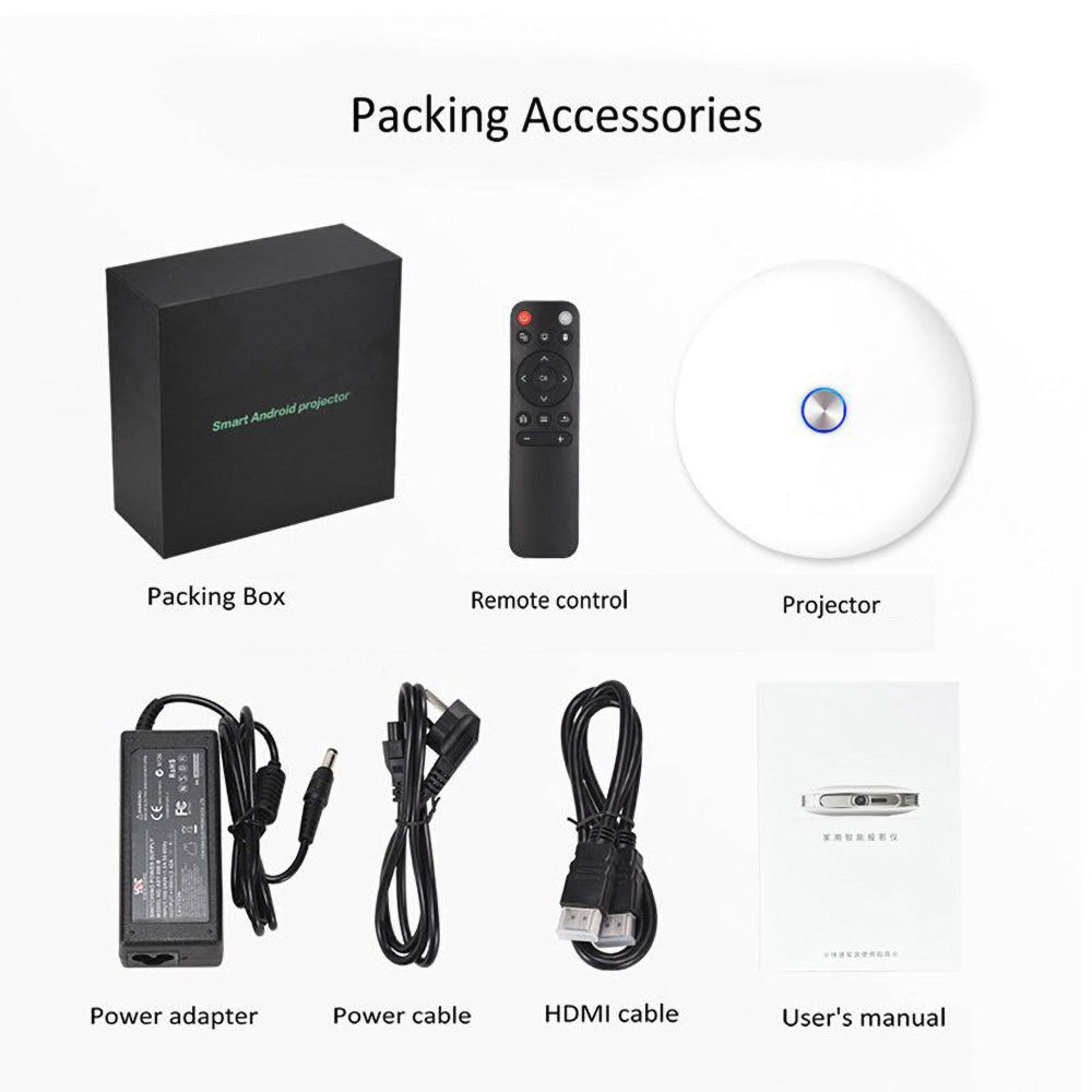 CRONY D08-Projector dlp 3D 4K Rk3368 2G 8G mini projector hd 1080p smart mini portable projector - Edragonmall.com