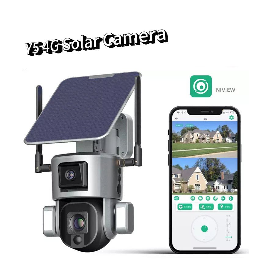 CRONY D5 4G-4K-8MP Solar Dual Linkage Battery PTZ Camera 8MP Wireless CCTV Camera Outdoor IP66 Waterproof Solar Dual Camera - Edragonmall.com