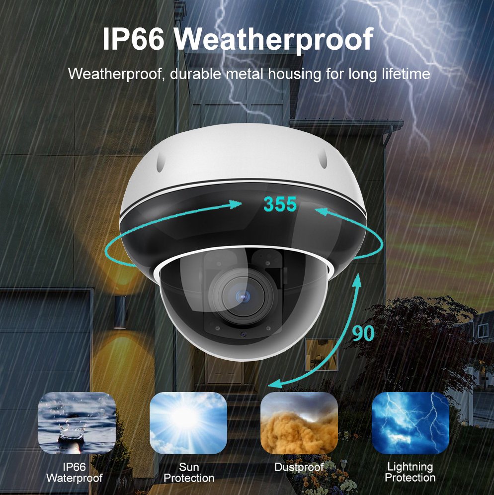 CRONY D79W-5MP-10X WIFI POE IP Camera PTZ IP Camera Auto Tracking 2 Way Motion Detection Audio - Edragonmall.com