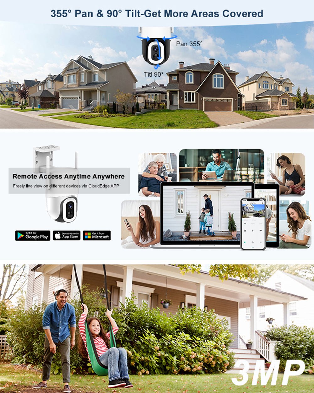 CRONY DX2 Cloudedge APP 500W Low Power WIFI Camera wireless camera for home - Edragonmall.com