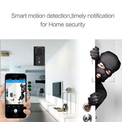 CRONY EC59 180 Degree Panoramic WIFI CCTV Home Security Camera 1080P USB Wall Socket Charger Adapter Camera with IR/White Leds - Edragonmall.com