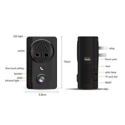 CRONY EC59 180 Degree Panoramic WIFI CCTV Home Security Camera 1080P USB Wall Socket Charger Adapter Camera with IR/White Leds - Edragonmall.com