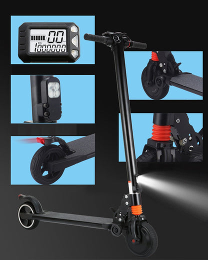 CRONY Electric Scooter S6 Max Speed up to 25 KM/H 15-20 KM Long-range distance Aluminium Alloy Folded 6.5 Inch tires | Black - Edragonmall.com