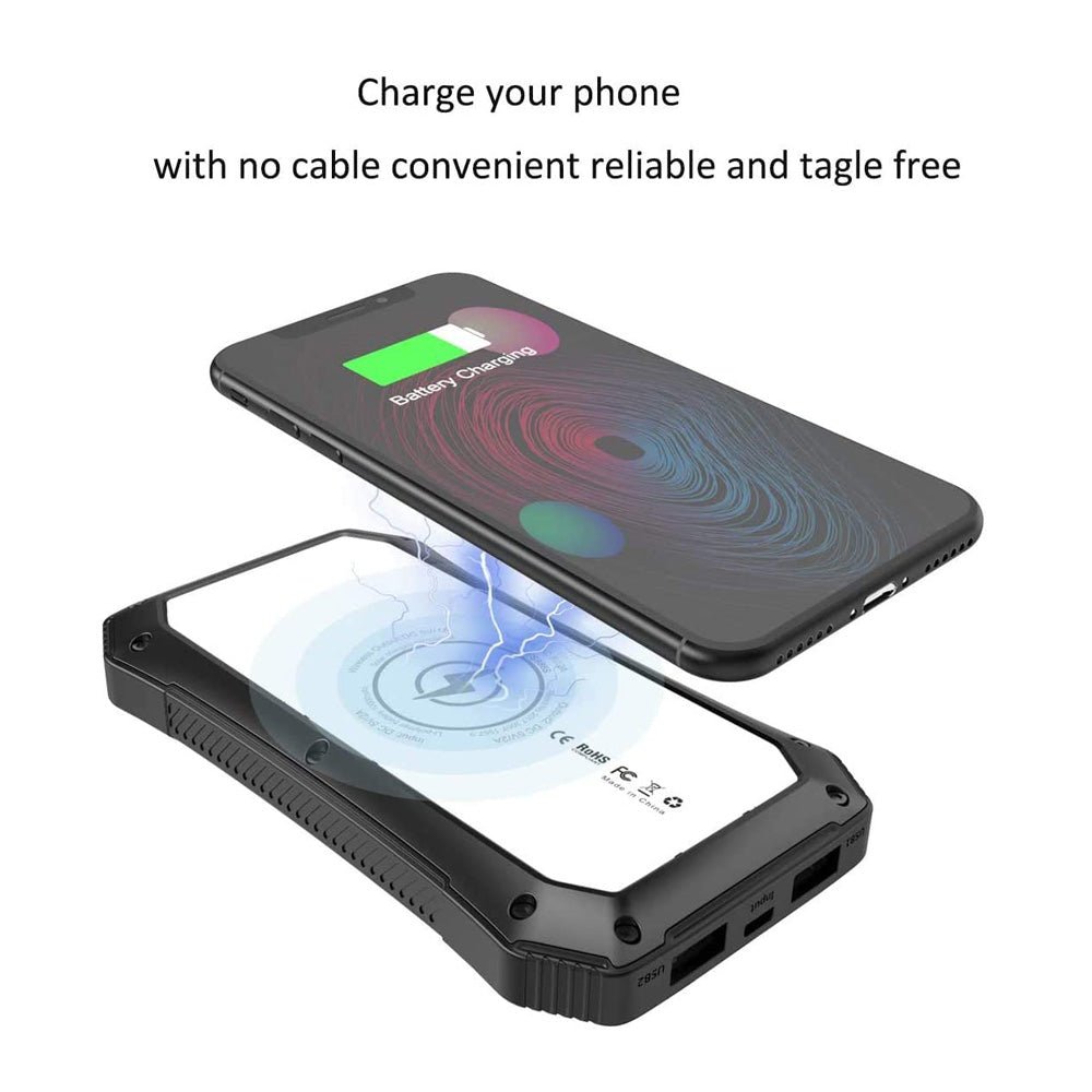 CRONY ES986S-Business Power Bank 28000mAh Solar Charger Qi Wireless Power Bank - Edragonmall.com