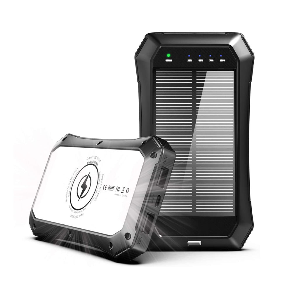 CRONY ES986S-Business Power Bank 28000mAh Solar Charger Qi Wireless Power Bank - Edragonmall.com