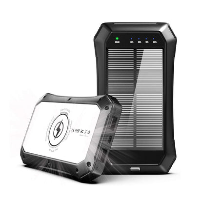 CRONY ES986S-Business Power Bank 28000mAh Solar Charger Qi Wireless Power Bank - Edragonmall.com