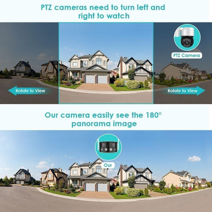 CRONY EW WIFI 4MP（ICsee APP）Binocular ultra wide Angle Camera 4K 8MP Camera Ultra-Wide Angle Dual Lens 180° Panorama two way audio - Edragonmall.com