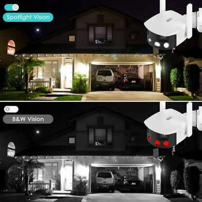 CRONY EW WIFI 4MP（ICsee APP）Binocular ultra wide Angle Camera 4K 8MP Camera Ultra-Wide Angle Dual Lens 180° Panorama two way audio - Edragonmall.com