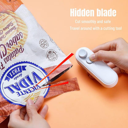 CRONY F2 Dual purpose mini sealer Mini Bag Sealer 2 in 1 Seal Cutter Heat Sealers USB Charging Portable Bag Resealer - Edragonmall.com