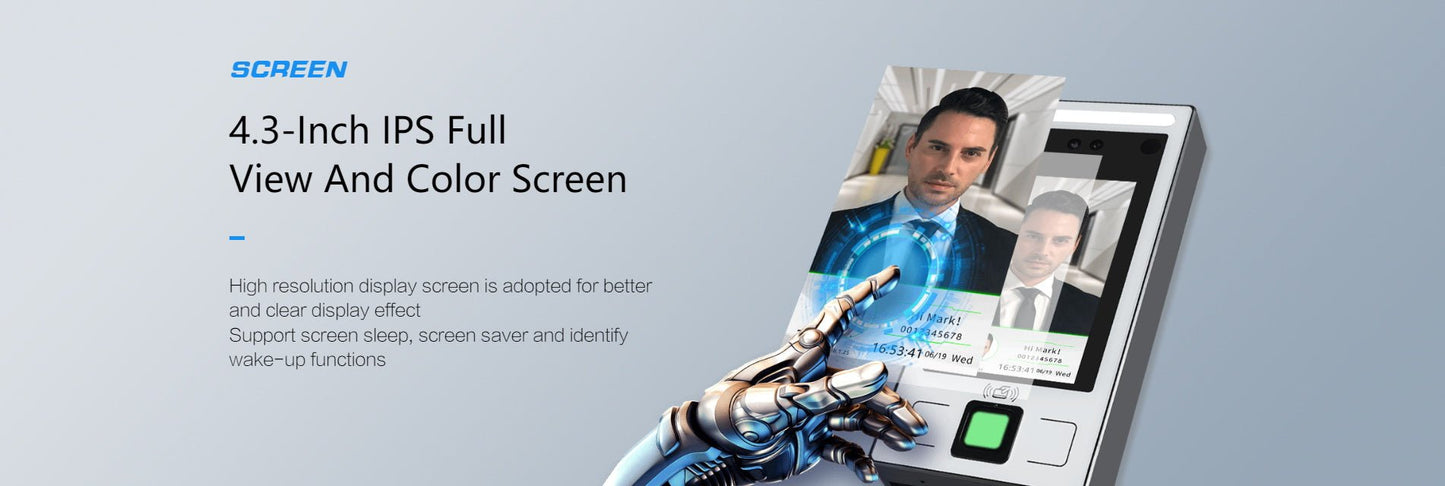 CRONY FC-8143T Face And Fingerprint Attendance Fingerprint Remote Door App to Open The Door Software Management Time - Edragonmall.com