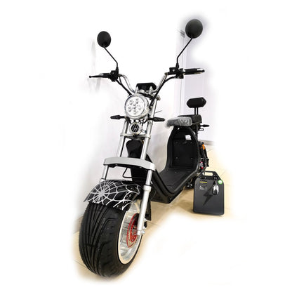 CRONY G-028 1500W Harley Electric Motorcycle Double Seat with double battery Rugged | Black spider - Edragonmall.com