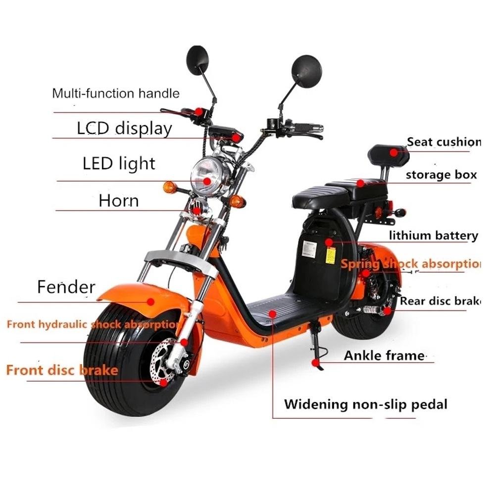 CRONY G-028 1500W Harley Electric Motorcycle tyre Double Seat with double battery | Banner - Edragonmall.com