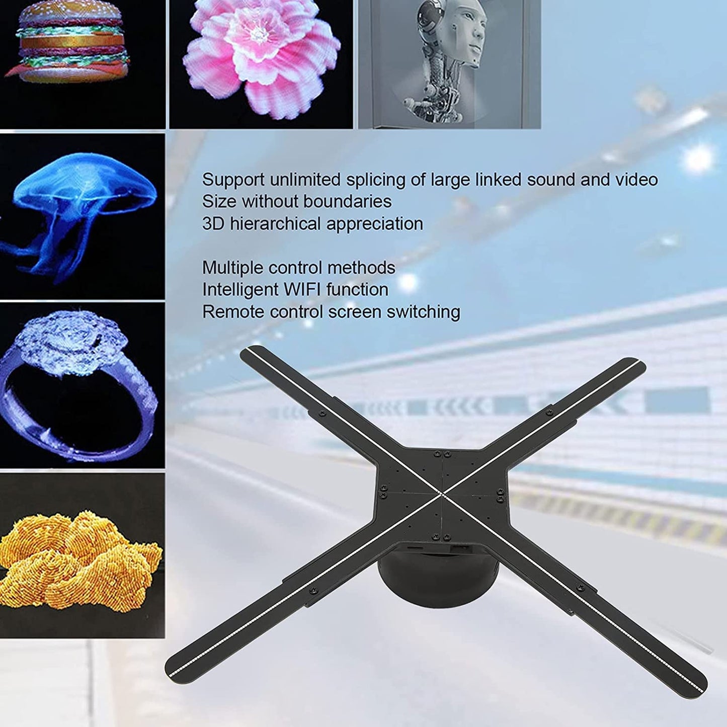 CRONY Hologram Advertising 596 light 50cm with BT+WIFI Fan Screen - Edragonmall.com