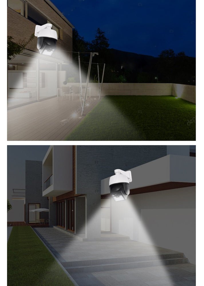 CRONY HW-5118-1 LED solar rechargeable wall lamps Solar human body induction simulation camera monitoring light fake camera light - Edragonmall.com