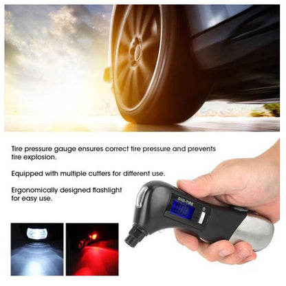 CRONY  JZ-405C Tire Pressure Measuring Mini LED Flashlight Torch Multifunction Emergency lamp