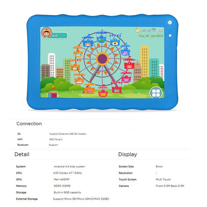 CRONY K19 9-inch 8GB ROM 512MB RAM Android WIFI Kids Tablet | Blue - Edragonmall.com