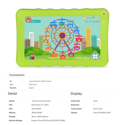 CRONY K19 9-inch 8GB ROM 512MB RAM Android WIFI Kids Tablet | Green - Edragonmall.com
