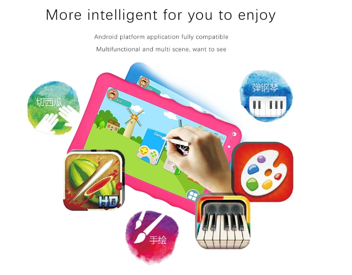 CRONY K19 9-inch 8GB ROM 512MB RAM Android WIFI Kids Tablet | Pink - Edragonmall.com