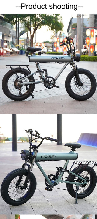 CRONY K20 Plus Electric Bicycle Mountain Electric Bike 1000W 10AH Electric Style Bike Outdoor Entertainment Snow 20 Inch Fat Tire Bike 48V Dirt Bike Electric - Edragonmall.com