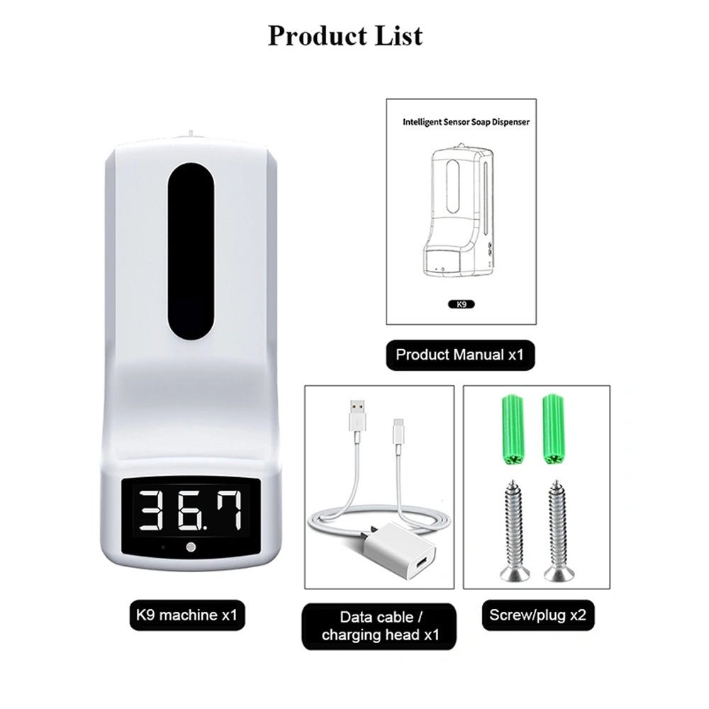 CRONY K9 Display Automatic Hand Small Sanitizer Dispenser with Temperature Sensor Recongnition - Edragonmall.com