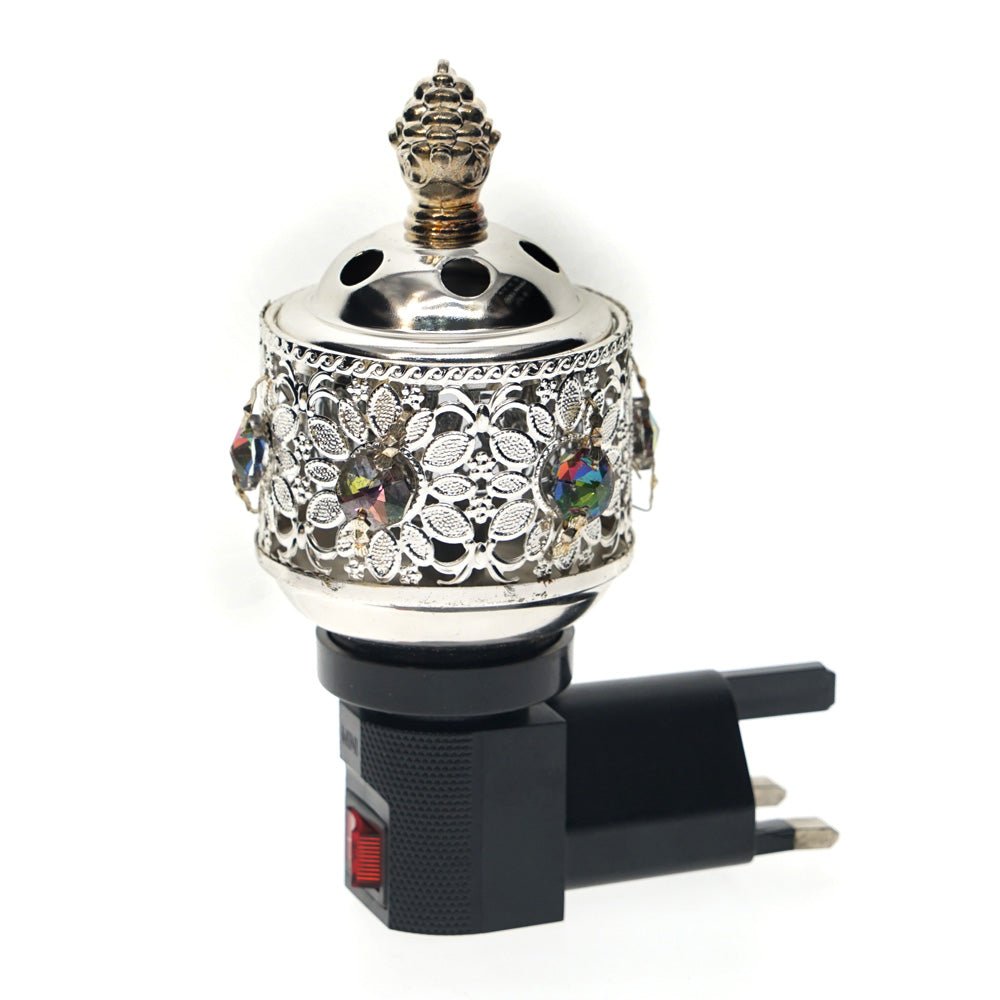 CRONY M-19 Incense Burner Plug Portable Mini Electric Bakhoor Burner Incense Metal Burners Square Pearl incense electric incense burner - Edragonmall.com