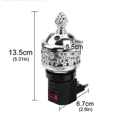 CRONY M-19 Incense Burner Plug Portable Mini Electric Bakhoor Burner Incense Metal Burners Square Pearl incense electric incense burner - Edragonmall.com