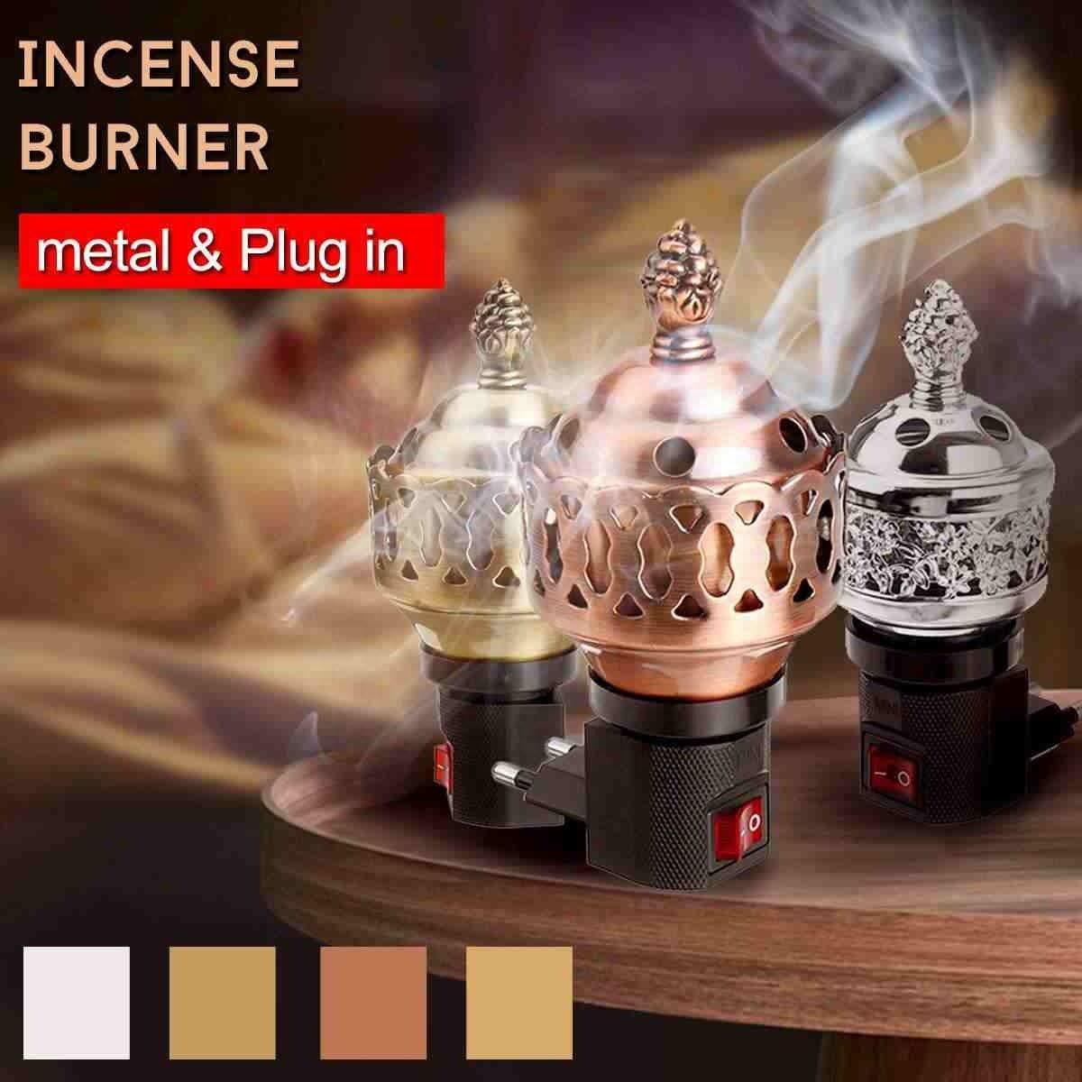 CRONY M-19 Incense Burner Plug Portable Mini Electric Bakhoor Burner Incense Metal Burners Square Pearl incense electric incense burner - Edragonmall.com