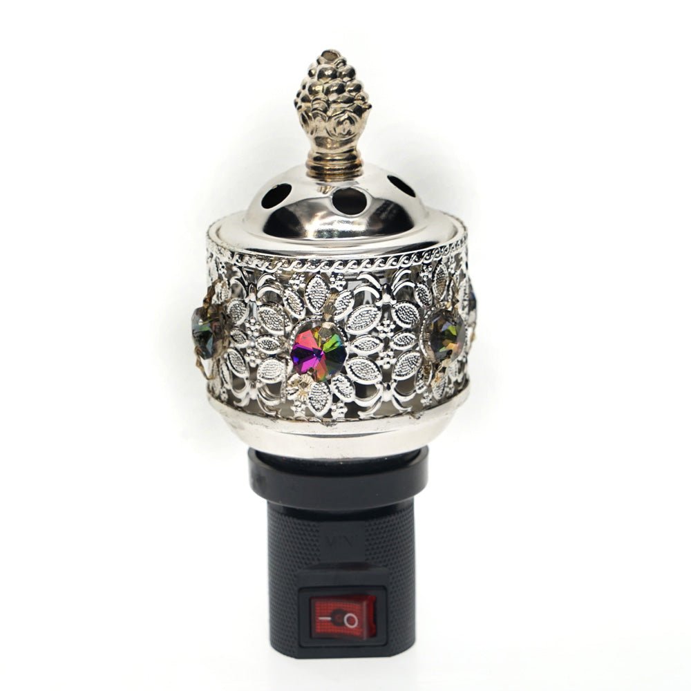 CRONY M-19 Incense Burner Plug Portable Mini Electric Bakhoor Burner Incense Metal Burners Square Pearl incense electric incense burner - Edragonmall.com