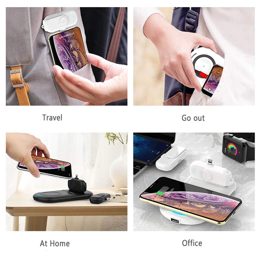 CRONY Magnetic Wireless Charger Power Bank 2PCS 1000mAh & Qi-Certified Wireless Fast Charger - Edragonmall.com