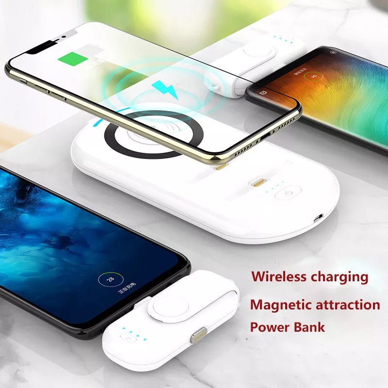 CRONY Magnetic Wireless Charger Power Bank 2PCS 1000mAh & Qi-Certified Wireless Fast Charger - Edragonmall.com