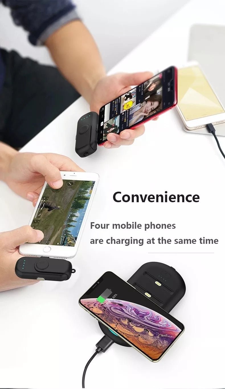 CRONY Magnetic Wireless Charger Power Bank 2PCS 1000mAh & Qi-Certified Wireless Fast Charger - Edragonmall.com