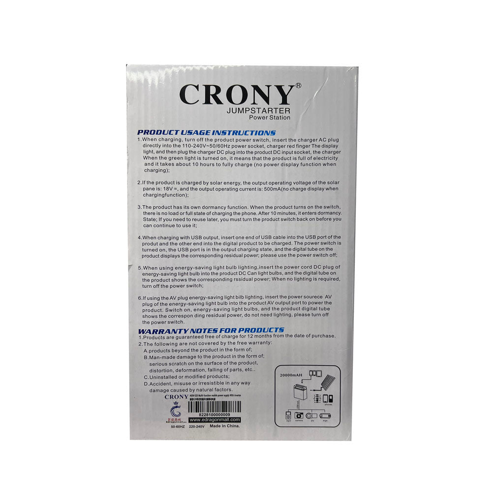 CRONY NEW K20+ K20 Multi-function mobile power supply With inverter - Edragonmall.com