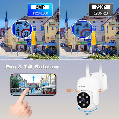CRONY NVS009 4CH LCD IP WIFI KIT 1080P CCTV Camera System Home Security Camera System Wireless NVR Kit - Edragonmall.com