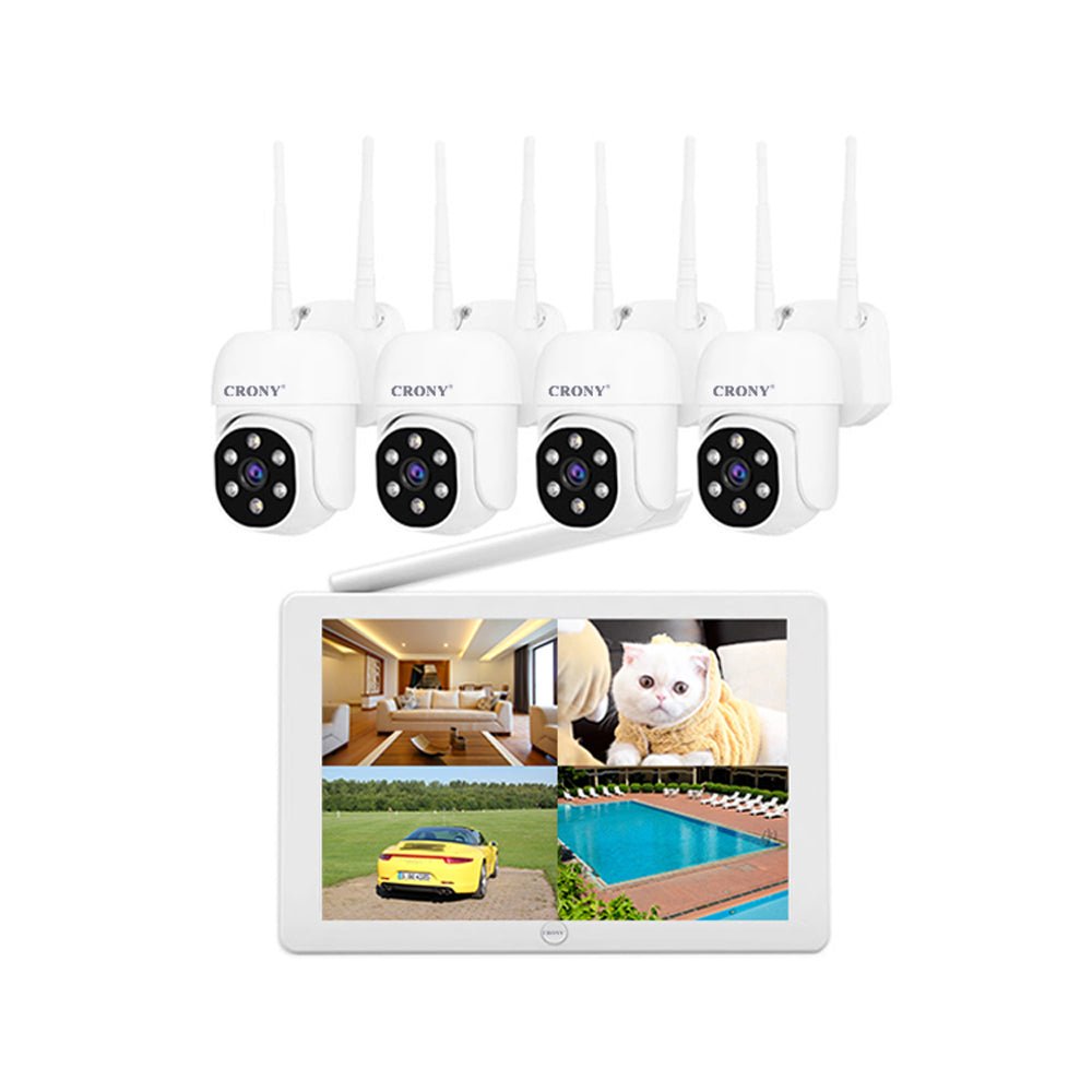 CRONY NVS009 4CH LCD IP WIFI KIT 1080P CCTV Camera System Home Security Camera System Wireless NVR Kit - Edragonmall.com