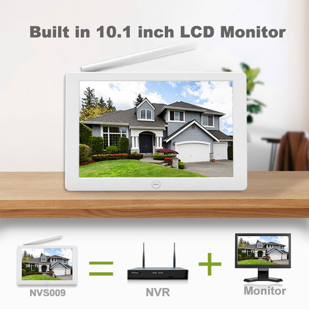 CRONY NVS009 4CH LCD IP WIFI KIT 1080P CCTV Camera System Home Security Camera System Wireless NVR Kit - Edragonmall.com
