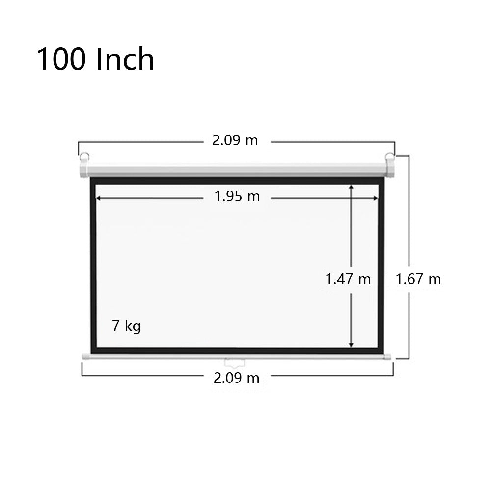 Crony Projection Wall Screen 100 Inch 4:3 Anti-Light With projector screen by manual Screen - Edragonmall.com