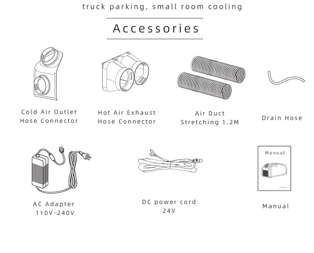 CRONY QN750 Tent air conditioning Portable Air Conditioners Home AC Cooling Unit 24V DC100-240V AC 3 Fan Speeds - Edragonmall.com