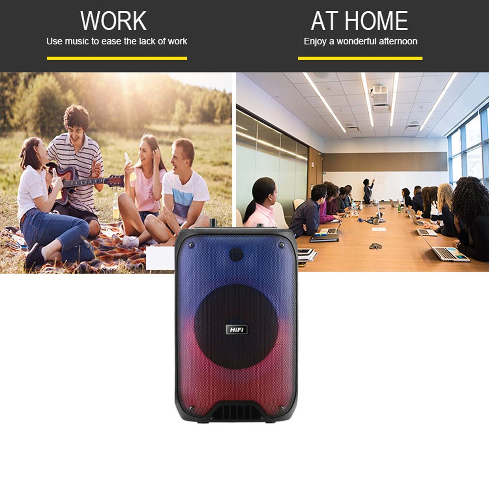 CRONY RX-6168 Speaker portable blututh speaker dancing speaker with flame light 10W party outdoor karaoke speaker - Edragonmall.com