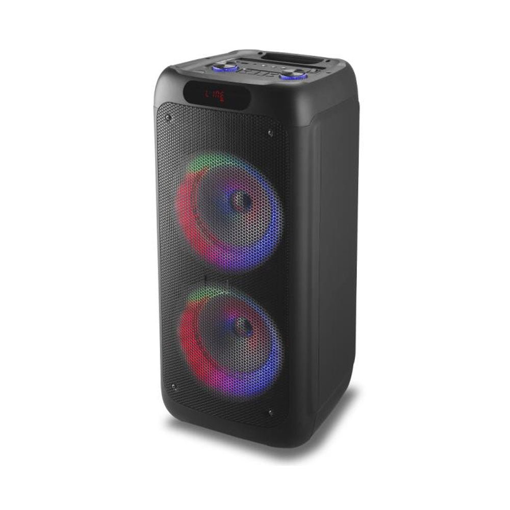 CRONY RX-8281 Speaker 8 inch 60W big power DSP effect running LED light portable party speaker - Edragonmall.com