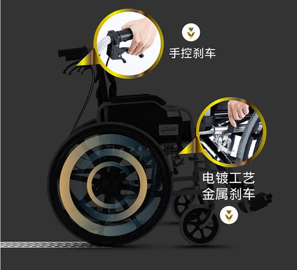CRONY S01 Widened and load-bearing hand push folding wheelchair - Edragonmall.com