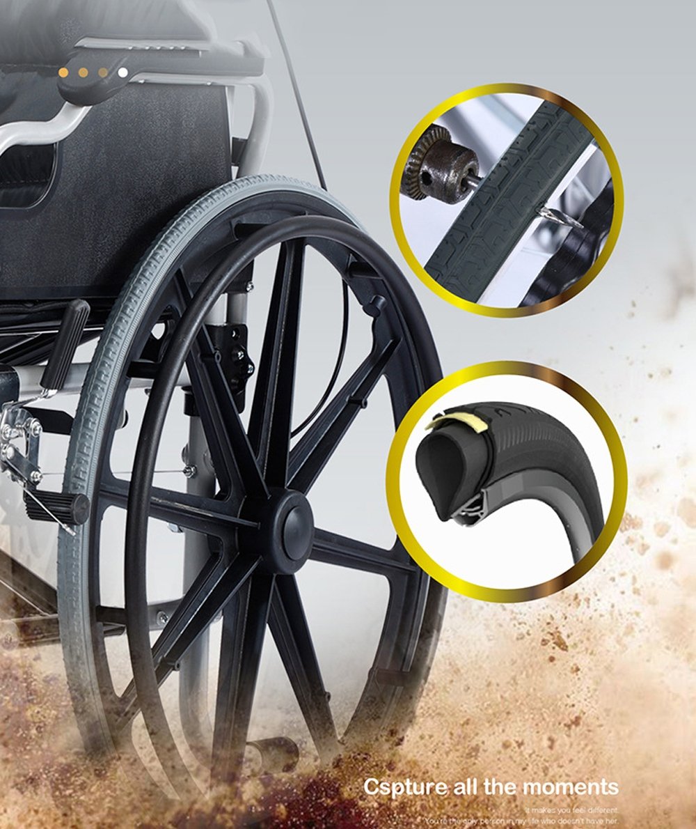 CRONY S01 Widened and load-bearing hand push folding wheelchair - Edragonmall.com