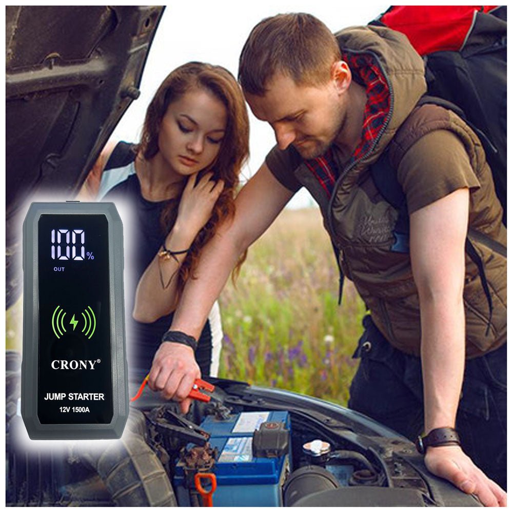 CRONY S606+Air Super Jumper Starter 12V Auto Car Battery Portable Jump Starter Power Station with wireless charging function - Edragonmall.com