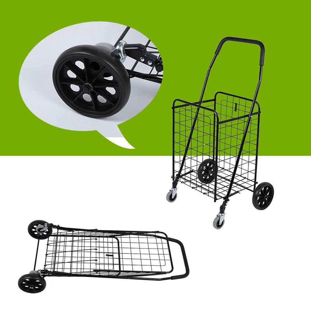 CRONY SC-106B Grocery Shopping Cart with Swivel Wheels, Folding Shopping Cart with Wide Cushion Handle - Edragonmall.com