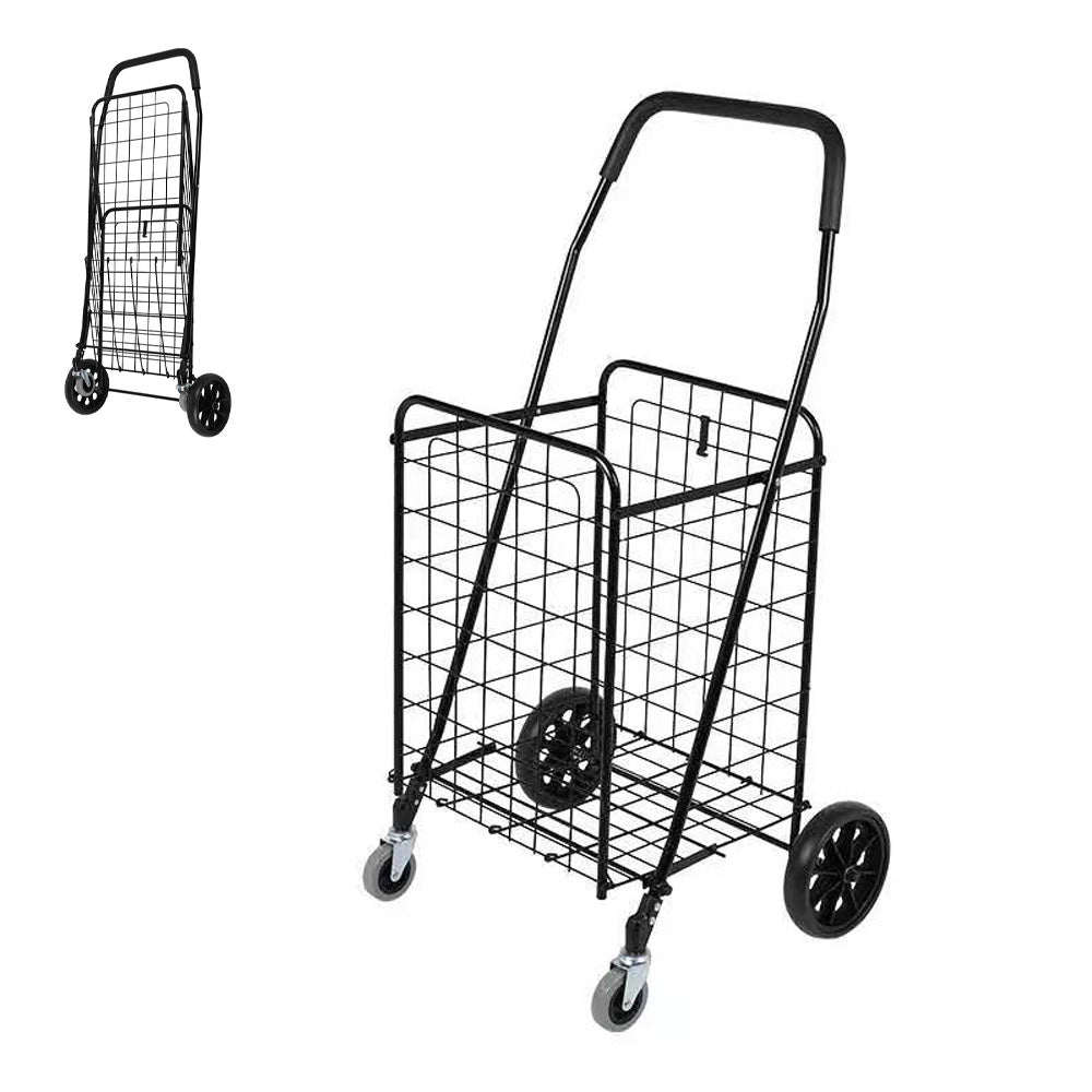CRONY SC-106B Grocery Shopping Cart with Swivel Wheels, Folding Shopping Cart with Wide Cushion Handle - Edragonmall.com