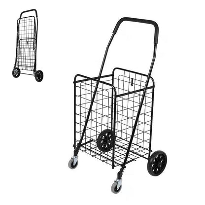 CRONY SC-106B Grocery Shopping Cart with Swivel Wheels, Folding Shopping Cart with Wide Cushion Handle - Edragonmall.com