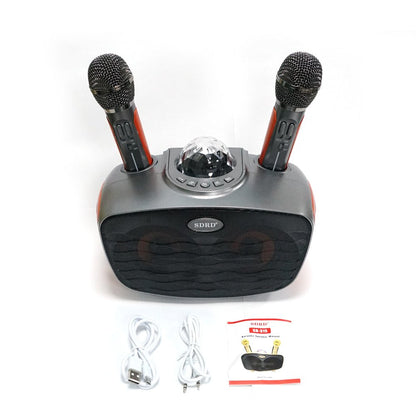 CRONY SD-315 BT Speaker karaoke bluetooth speaker with 2 microphones | Dark gray - Edragonmall.com